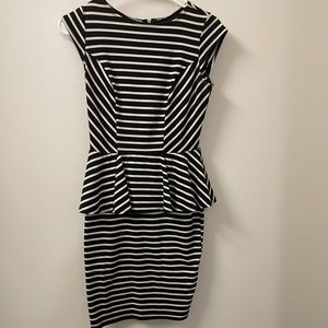 Mossimo Peplum Black and White Dress